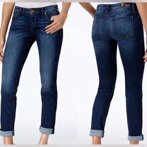 KUT from the Kloth Katy Boyfriend Jeans Dark Blue Mid Rise women’s Sz 2